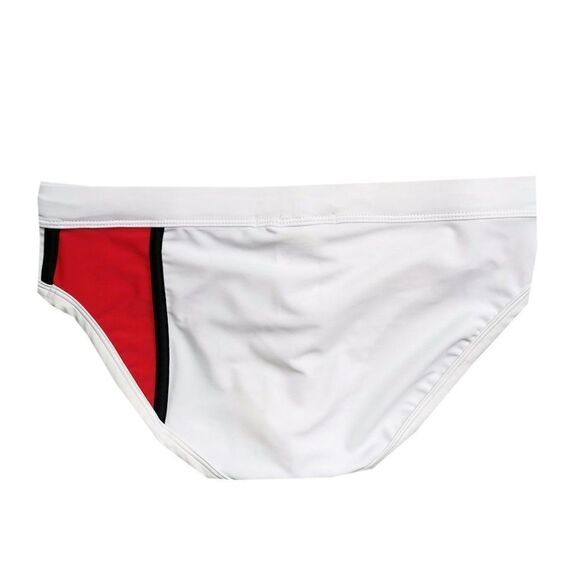 Men's low rise contoured Mondrian color blocked swim briefs speedo White Size L - Picture 5 of 9